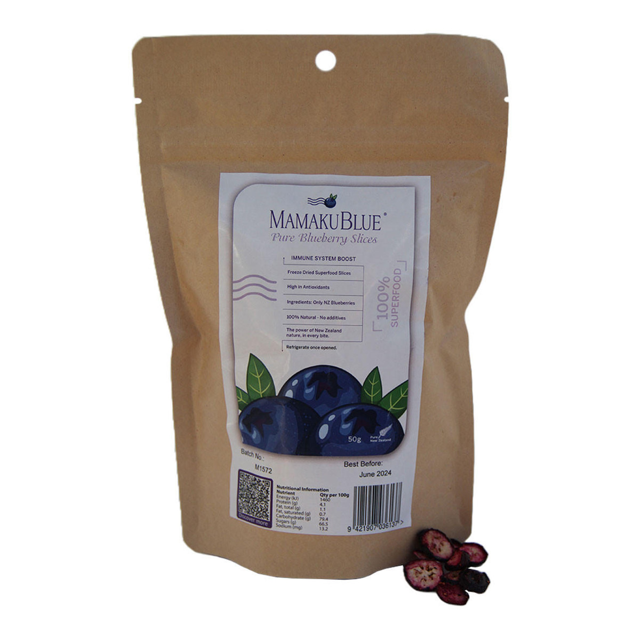 Mamaku Pure Freeze-dried Blueberry Slices