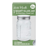 Country Trading Co Wide Mouth Glass Jar and Stainless Steel Lid