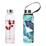 BBBYO Glass Is Greener Bottle + Carry Cover - Banana Leaf Print 