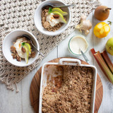 Rhubarb, Pear and Ginger Crumble 