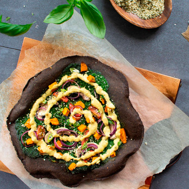 Hemp Crust Pizza With Green Herb Sauce