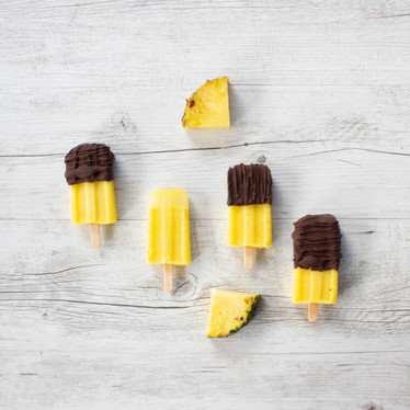 Chocolate Dipped Pineapple Ice Blocks