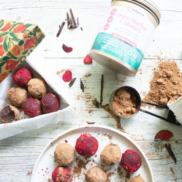 Double chocolate collagen truffles 