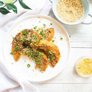 Slow-roasted tahini pumpkin