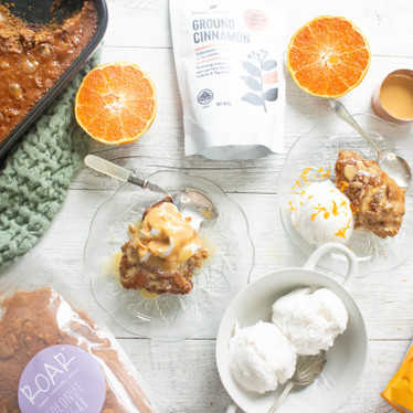 Tahini caramel sticky date pudding