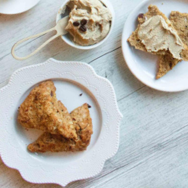 Vegan Date And Walnut Scones With Cashew Coffee Cream