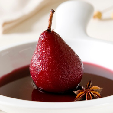 Masala Chai Poached Pears