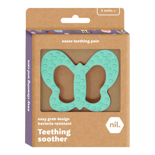 nil Butterfly Silicone Baby Soothing Toy - Green 