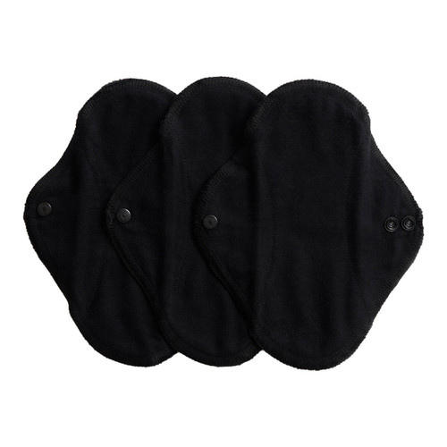 Organic Reusable Pads - 3 Pantyliners in Black - The Brand hannah