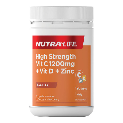Nutra-Life High Strength Vit C 1200mg + Vit D + Zinc 