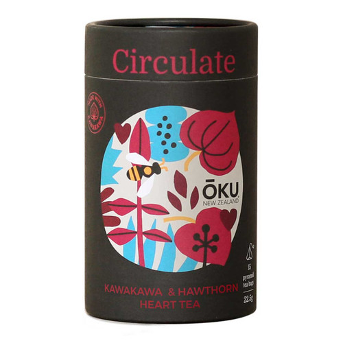 OKU NZ Circulate Kawakawa & Hawthorn Heart Tea 