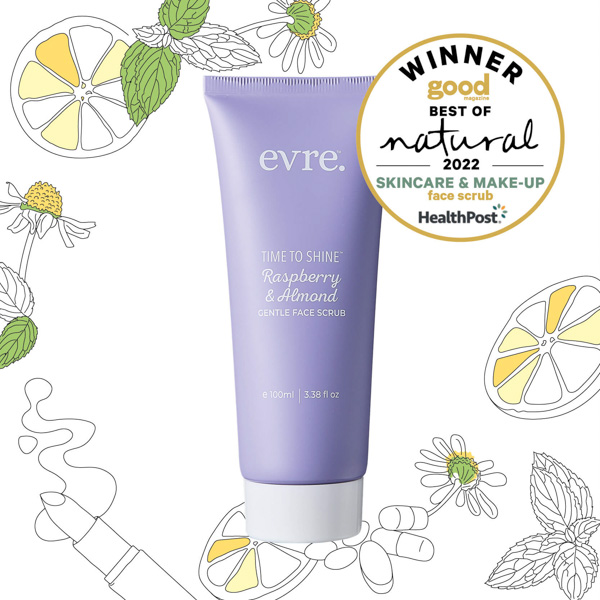 evre. Time to Shine Raspberry & Almond Gentle Face Scrub