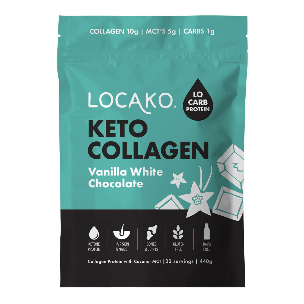 Locako Keto Collagen Vanilla White Chocolate