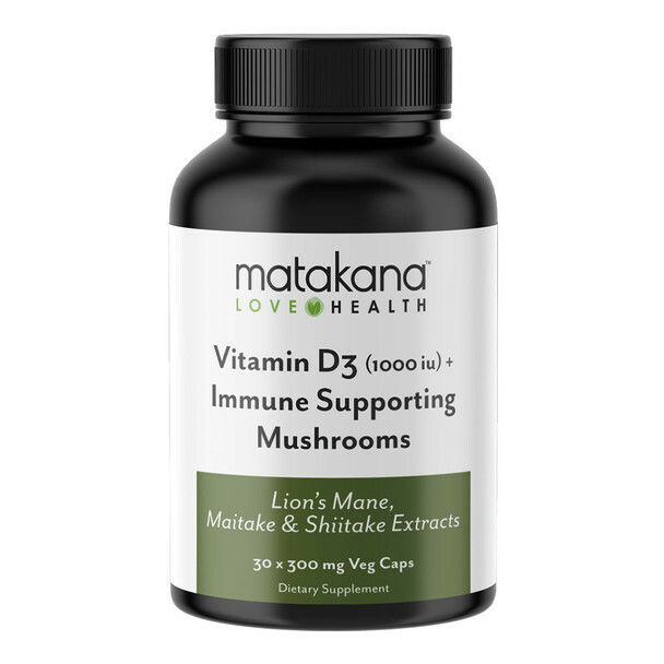 Matakana Superfoods Vitamin D3 1000IU & Immune Supporting Mushrooms