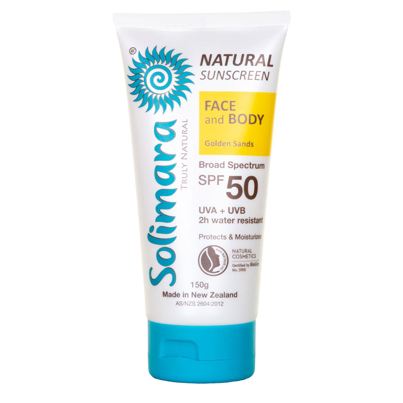 Solimara Truly Natural Sunscreen Face and Body SPF 50 Golden Sands