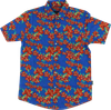 GRIZZLY TROPICAL HIGH BUTTON UP SS S-BLUE
