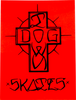 DOGTOWN ESE CROSS 4" DECAL RED/BLK