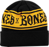 BONES WHEELS BLACK AND GOLD STRIPE BEANIE BLK/GOLD