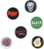 BAKER ANY QUESTIONS BUTTON BLACK