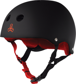 T8 HELMET BLK RUBBER/RED XL