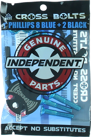 Independent CROSS BOLTS W/TOOL 1" PHILLIPS BLK/BLUE 1set