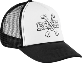 Powell Peralta CROSS BONES MESH HAT ADJ-WHT/BLK