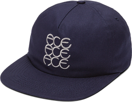 ACE RINGS 5 PANEL HAT ADJ-NAVY/WHT