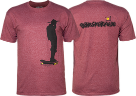 BONES CHIN SS S-BURGUNDY HEATHER