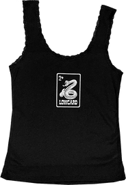 LOWCARD RATTLER CARD LACE TRIMMED TANK TOP XS-BLK