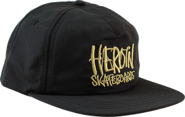 HEROIN SCRIPT NYLON HAT ADJ-BLK/GOLD 