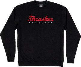 THRASHER SCRIPT CREW/SWT L-BLACK