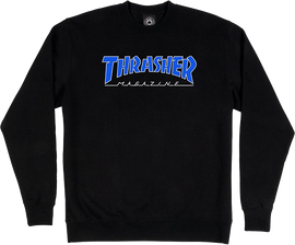 THRASHER OUTLINED CREW/SWT S-BLACK/BLUE