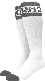 DOGTOWN STRIPED TUBE SOCKS WHITE/GREY 1pr