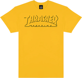 THRASHER SHADOW MAG LOGO SS L-GOLD