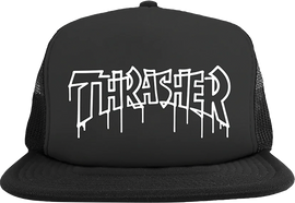 THRASHER ONE-LINER HAT ADJ-BLACK/BLACK