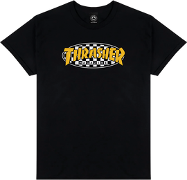 THRASHER CHECKERED OVAL SS S-BLACK THRASHER CHECKERED OVAL SS S-BLACK