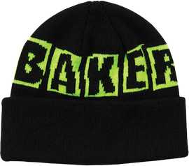 BAKER BRAND LOGO BEANIE BLACK/GRN
