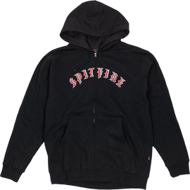 SF OLD E EMB ZIP HD/SWT S-BLK/RED/WHT