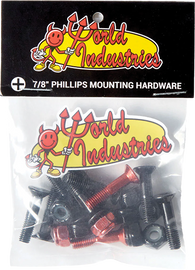 WI HARDWARE SET PHILLIPS 7/8" BLACK W/RED