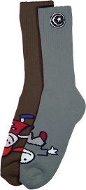 FOUND WHIPERSNAPPERS CREW SOCKS BROWN/GREY 1pr