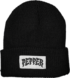 PEPPER LOGO BEANIE BLACK