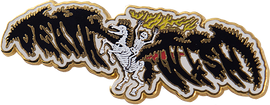 Death Wish SKELETON HORSE RIDER LAPEL PIN 2.3"