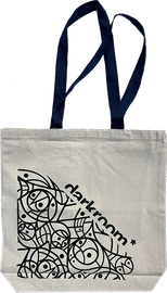 DARKROOM FRACTAL COTTON/CANVAS TOTE BAG NAT/BLK