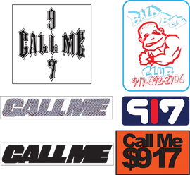 CALL ME 917 ASSORTED STICKERS