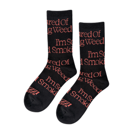 JACUZZI SCARED OF SMOKING WEED CREW SOCKS BLACK