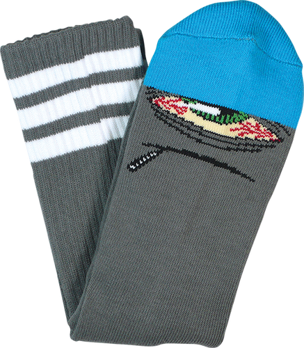 Toy Machine STONER SECT CREW SOCKS-GREY/BLU 1pr