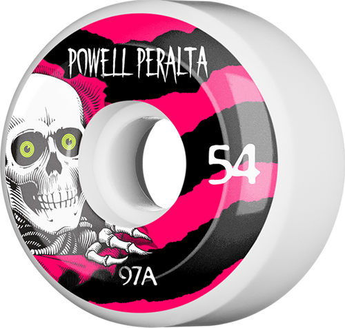 Powell Peralta RIPPER 4 54mm 97a WHITE W/BLK/PINK