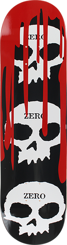 ZERO 3 SKULL WITH BLOOD DECK-7.25 BLK/WHT/RED