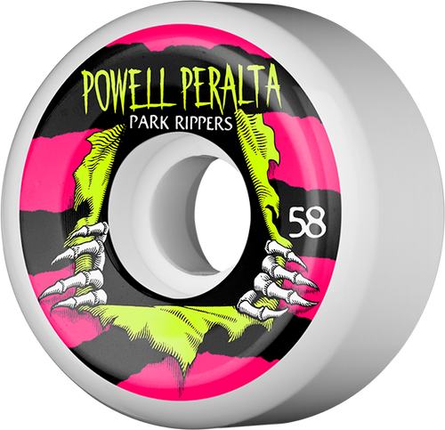 Powell Peralta PARK RIPPER II 58mm WHT W/PINK/YEL