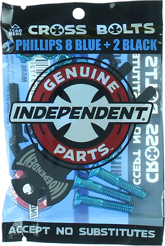 Independent CROSS BOLTS W/TOOL 1" PHILLIPS BLK/BLUE 1set